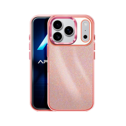 Capa Duro Designer com Glitter para Apple iPhone 17 Pro Max Rosa